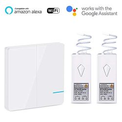 Wsdcam Wireless Smart Light Switch Kit WiFi Light Switch Works with Alexa, APP Controlled, Voice ...