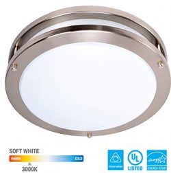 KOR 12-Inch LED Ceiling Light Fixture – 15W, 1050lm, 3000K (Soft White Color) Dimmable Lig ...