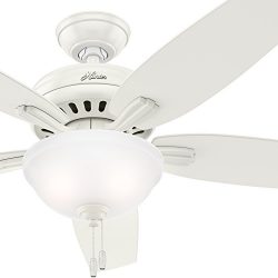 Hunter Fan 52 inch Fresh White Ceiling Fan with Light Kit (Renewed)