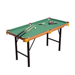 HOMCOM 4.5′ Portable Folding Compact Mini Billiards Table with Full Game Accessory Set