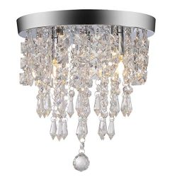 Wabaodan Modern Crystal Chandelier Pendant Ceiling lamp Chrome Finish Crystal Chandelier Pendent ...