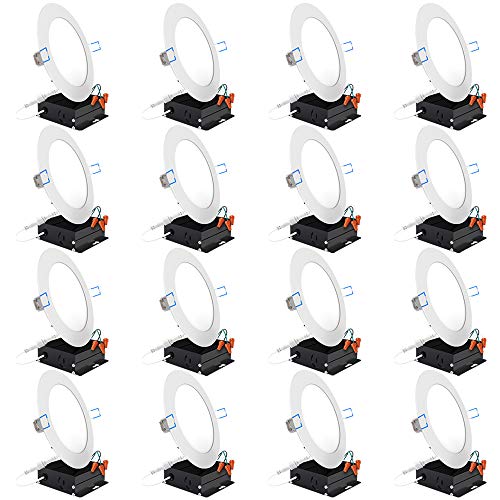 Sunco Lighting 16 Pack 6 Inch Slim LED Downlight with Junction Box, 14W=100W, 850 LM, Dimmable, ...