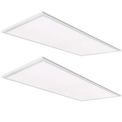 Hykolity 2×4 FT White LED Flat Panel Troffer Light, 46W 4000K Recessed Edge-Lit Drop Ceilin ...