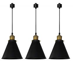 Kiven H-Type Track Lignting Pendant Antique Industrial Oil Rubbed Bronze Pendant Light 3 Pack,TB ...