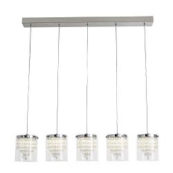 Auffel 5-Light Glass+Crystal Elegant Designs Pendant Light fixtures,LED Chip Light Source,4000K  ...