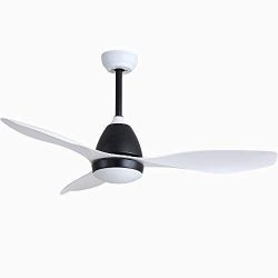 AIDOS Ceiling Fan with LED Light Kit, 48-inch, Remote Control and Wall Control Modern Blades Noi ...