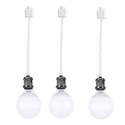 KIVEN 3 Pack H-Track Lighting Kitchen Pendant Light -Mini Hanging Lamp,23.62″ White Twiste ...