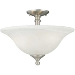 Thomas Lighting SL8696-78 Riva 3-Light Ceiling Lamp in Brushed Nickel Flush Mount, Three