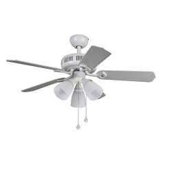 Harbor Breeze Barnstaple Bay 42-in White Indoor Ceiling Fan with Light Kit