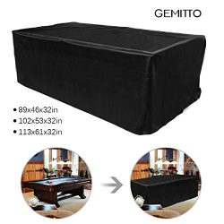 GEMITTO 7/8/9 ft Pool Table Cover, Heavy Duty Waterproof Billiard Cover Polyester Fabric for Sno ...