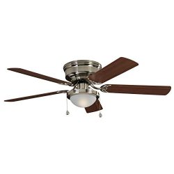 Harbor Breeze Armitage 52-in Brushed Nickel Indoor Flush Mount Ceiling Fan with Light Kit