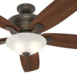 Hunter Fan 60 inch New Bronze Ceiling Fan with LED Light Kit, 5 Blade (Renewed)