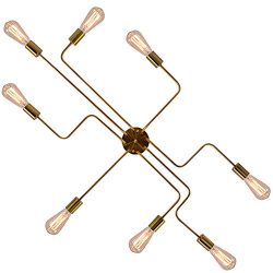 OYI Industrial Ceiling Sputnik Chandelier Lighting, 8 Lights Semi Flush Mount Ceiling Light Mode ...