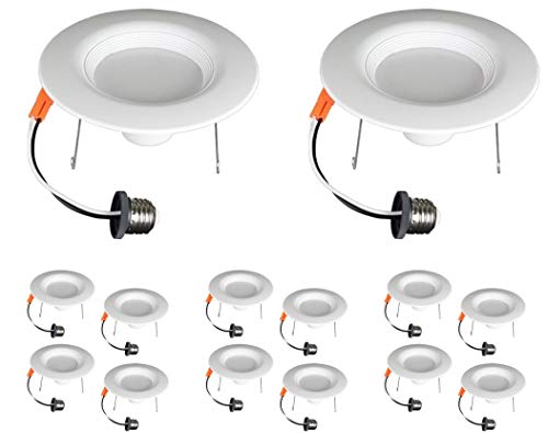 TCP 14 Pack LED 6″ Recessed Downlight Retrofit Kit,1400 Lumens, Dimmable, Soft White (2700 ...