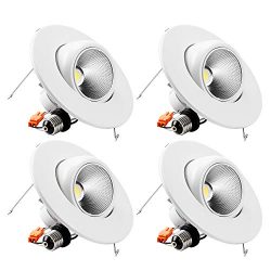 TORCHSTAR High CRI90+ 6inch Dimmable Gimbal Recessed LED Downlight, 10W (75W Equiv.), Energy Sta ...