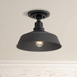 Arnett Rustic Outdoor Ceiling Light Fixture Urban Barn Black Aluminum 12″ for Exterior Hou ...