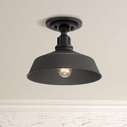 Arnett Rustic Outdoor Ceiling Light Fixture Urban Barn Black Aluminum 12″ for Exterior Hou ...