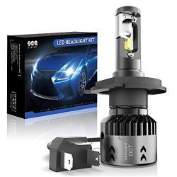 H4/9003 LED Motorcycle Headlight Bulbs SEALIGHT HB2 Hi/Lo Beam LED Headlamp with Fan 6000K Xenon ...