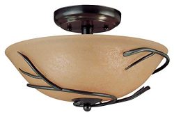 Kenroy Home 90906BRZ  Twigs 2-Light Flush Mount, Blackened Bronze Finish