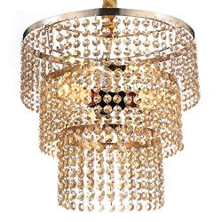 Luxurious K9 Crystal Chandelier with 3 Circle Octagon Shape Crystal Lighting Fixture Pendant Lam ...