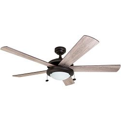 Prominence Home 80099-01 Bolivar LED Ceiling Fan, Modern Farmhouse, 52″ Dual-Finish Blades ...