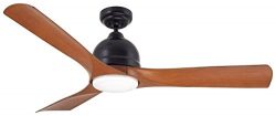 Emerson Lighting CF590BQ Volta Natural Cherry Ceiling Fan, Barbeque Black