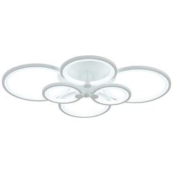 ROYAL PEARL LED Flush Mount Ceiling Light with 6-Light, Dimmable Modern Ceiling Chandelier for B ...