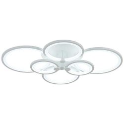 ROYAL PEARL LED Flush Mount Ceiling Light with 6-Light, Dimmable Modern Ceiling Chandelier for B ...