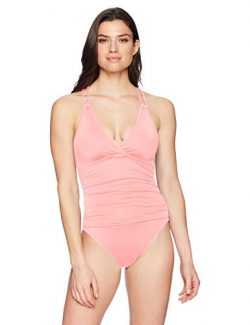 La Blanca Women’s Island Goddess Underwire Double Strappy Back One Piece Swimsuit, Light C ...