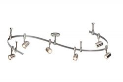 Catalina Lighting 19655-001 Benny 6 Bullet Flex Rail Track Lighting Kit, 96″, Nickel (Renewed)