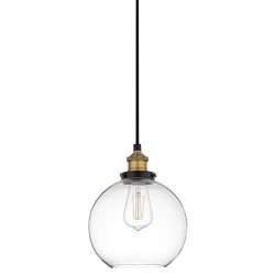 Primo Industrial Kitchen Pendant Light – Antique Brass Hanging Fixture – Linea di Li ...