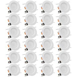 TORCHSTAR 24-Pack 5-6 Inch Dimmable Recessed LED Downlight with Baffle Trim, 15W (90W Eqv.), CRI ...