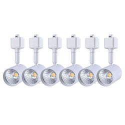 mirrea 6 Pack LED Track Lighting Heads Compatible with Single Circuit H Type Track Lighting Rail ...
