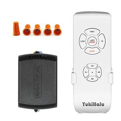 YUKIHALU 3-in-1 Small Size Universal Ceiling Fan Remote Control and Receiver Kits with Light and ...