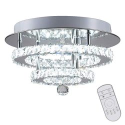 KAI Crystal Dimmable Temperature Adjustable Ceiling Light Flush Mount Modern Contemporary Luxury ...