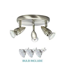 DLLT Flushmount Ceiling Track Lighting Kits-3 Light Multi-Directional Ceiling Spot Lights Fixtur ...