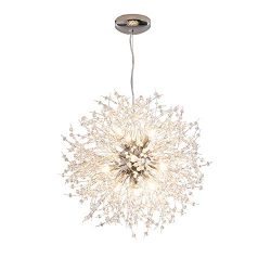 Dellemade DD00906 12-Lights Modern Sputnik Chandelier Dandelion Pendant Light,Silver