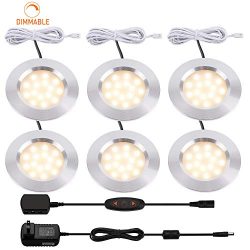 LED Recessed Cabinet Lights Dimmable – Moobibear 12V 3W LED RV Boat Ceiling Light,3000K Wa ...