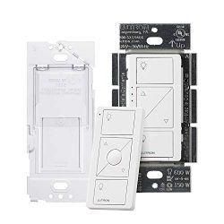 Lutron P-PKG1WB-WH Caseta Wireless Smart Dimmer Switch and Remote Kit, White