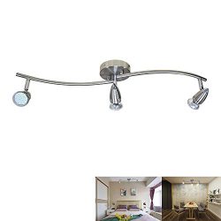 DLLT Modern LED Ceiling Spot Lights 3-Light Track Lighting Kit, Flushmount or Wall Light Fixture ...