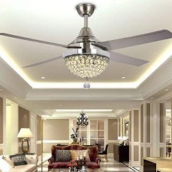 TiptonLight Modern Ceiling Fans with Light, Remote control Crystal Chandelier Ceiling Fans 44Inc ...