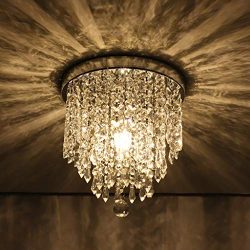 Beyonds Supreme Luxury Mini Chandelier Flush Mounted Crystal Ceiling Lamp, 10.4″ x 9.8R ...