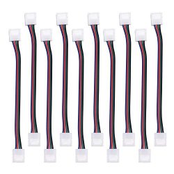 JACKYLED RGB 5050 3528 LED Light Strip Connector 4 Pins 10 mm Wide Strip to Strip Jumper 10-Pack ...