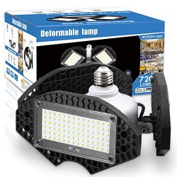 LED Garage Lights, Deformable LED Garage Ceiling Lights 7200 Lumens, CRI 80 Led Shop Lights for  ...