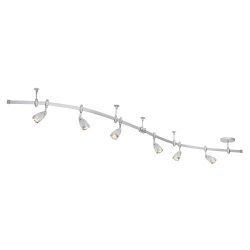 Globe Electric 5795501 Flexigon 6-Light Flexible Track Lighting, Brushed Steel (Renewed)