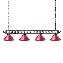 Pool Table Light, Wellmet 70 inch Billiard Lights Fixture with 4 Matte Metal Shade, DIY Vintage  ...