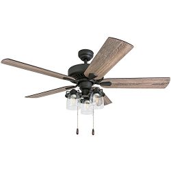 Prominence Home 50585-01 Briarcrest Farmhouse Ceiling Fan, 52″, Barnwood/Tumbleweed, Aged  ...