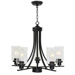 Kitchen Island Lighting 5 Lights Black Chandelier