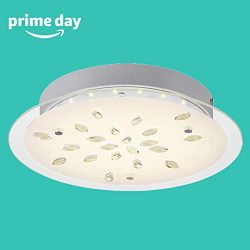 Crystal Close to Ceiling Light Fixtures Morden LED Flush Mount Lighting 12.6-Inch Dimmable Round ...
