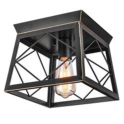 HMVPL Close to Ceiling Light,Farmhouse Flush Mount Industrial Pendant Lighting Fixtures Mini Cei ...